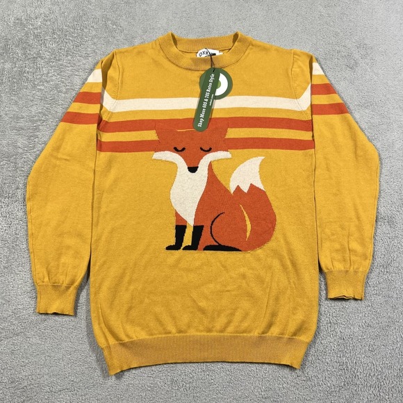 OXKnit Sweaters - OXKNIT Sweater Womens Large Fox Graphic 60s 70s Retro Crewneck Knit New